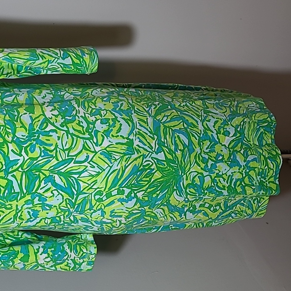 LG Lilly Pulitzer Dress Pima Cotton Parrot Palmetto Green - Picture 8 of 12